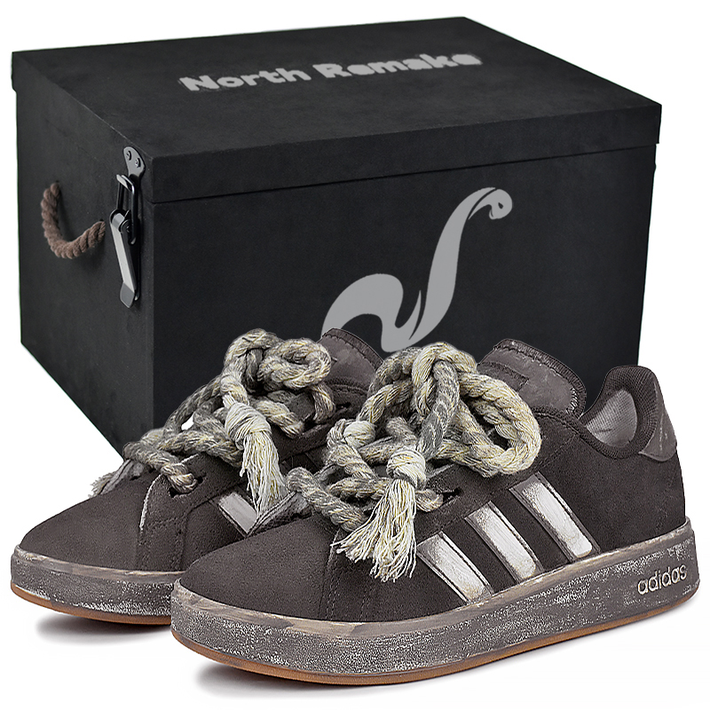 

Adidas Гранд Корт Бейс 00s устойчивые к истиранию лоу-топ скейтборд обувь унисекс темно-коричневый - темно-коричневый подарочная коробка 4, цвет Dark Brown-Gift Box 4