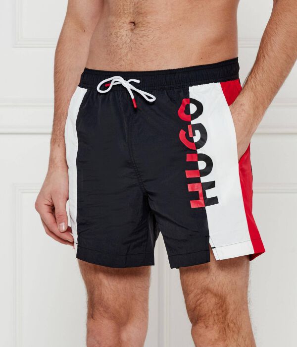 

Шорты пляжные Hugo Suna Bodywear Regular Fit, черный / белый / красный