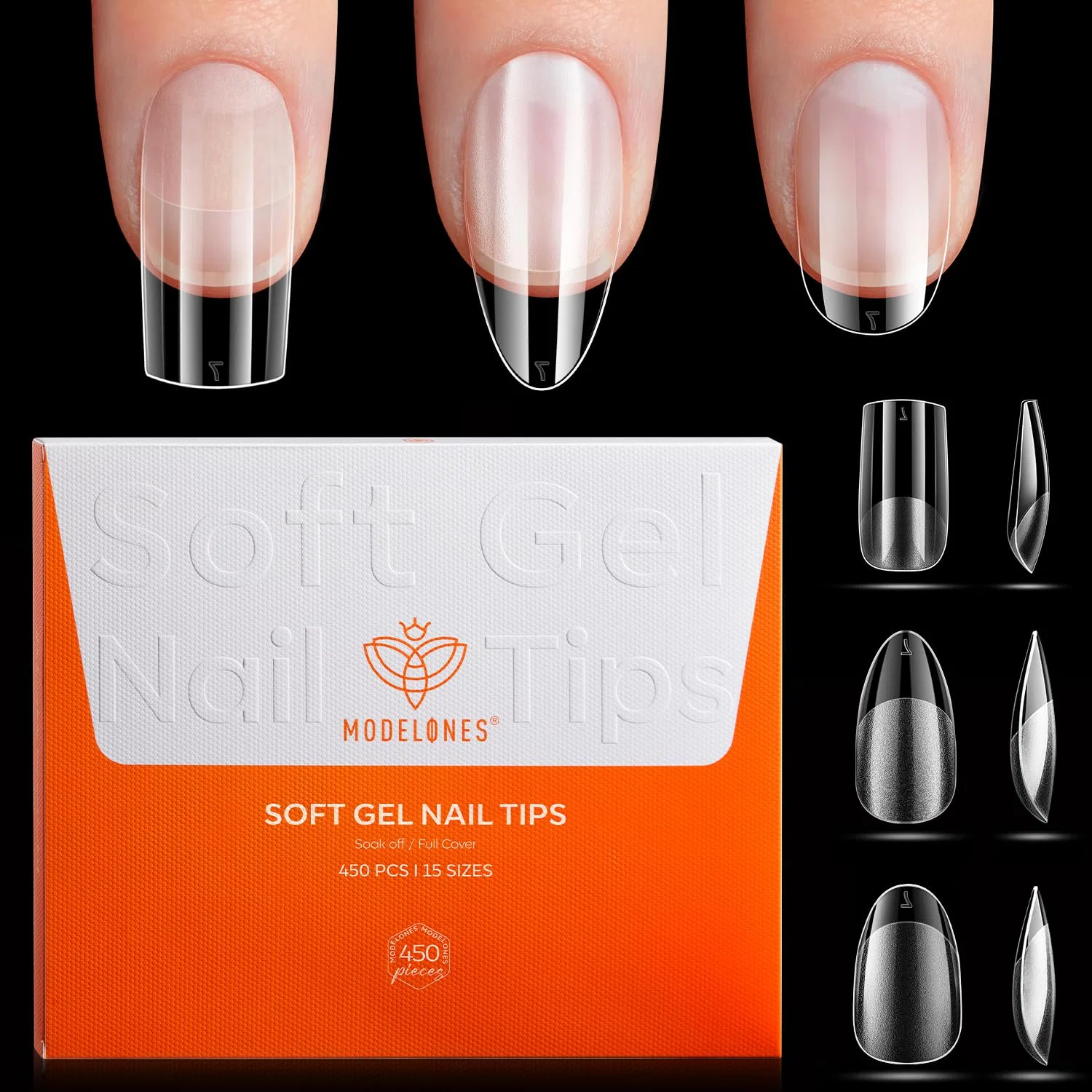 Набор накладных ногтей «Full Cover Soft Gel Tips» 450 шт. от Modelones Modelones