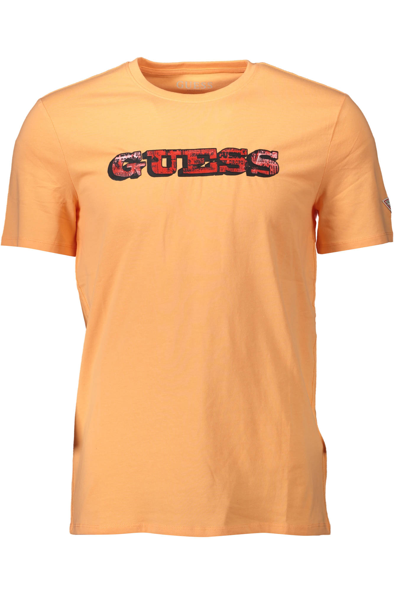 

Мужская футболка Guess Jeans хлопковая с контрастным логотипом, оранжевый