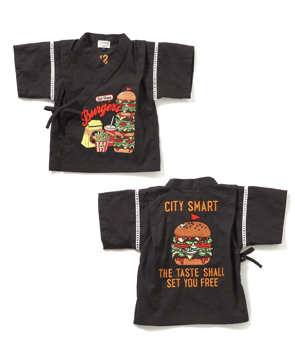 Детская юката-джинбей JUNK FOOD JINBEI от F.O.KIDS, угольный — фото 2