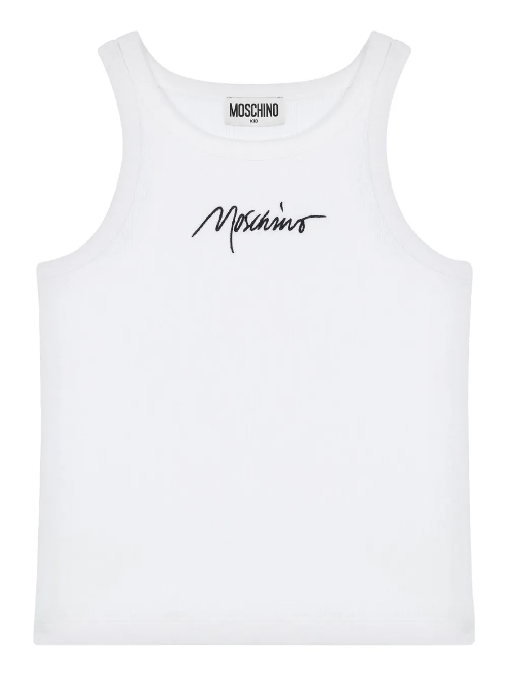 

Топ с вышитым логотипом Moschino Kids, белый