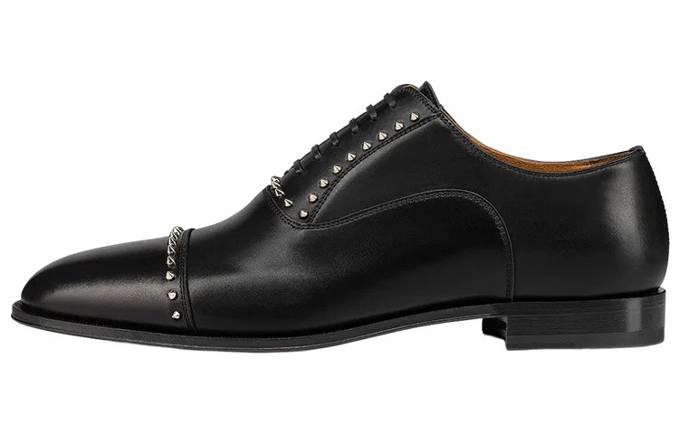 CHRISLV Leather Flat Shoes Men's Black
