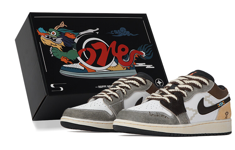 

Jordan Air Jordan 1 винтажные баскетбольные кроссовки женские, Grey White Brown
