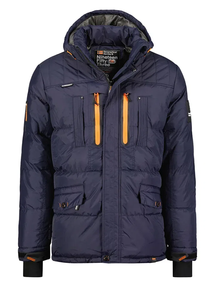 Стеганая куртка с капюшоном, Geographical Norway, темно-синий