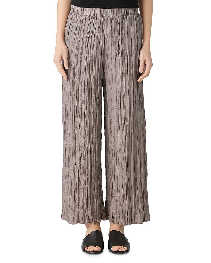 

Широкие брюки-кюлоты из жатого шелка Eileen Fisher, коричневый