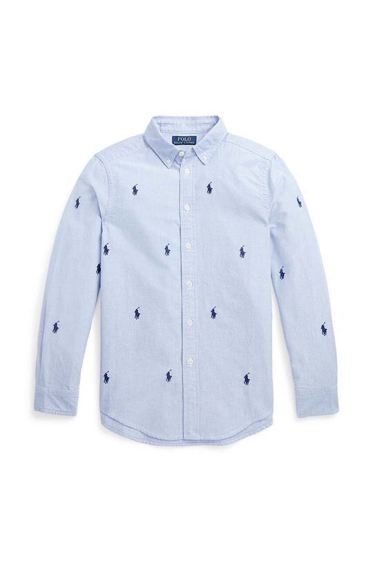 

Детская хлопковая рубашка Polo Ralph Lauren, синий