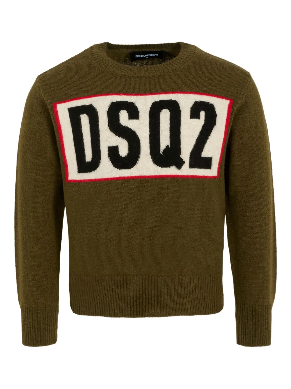 

Шерстяной свитер с логотипом DSQUARED2 KIDS, зеленый