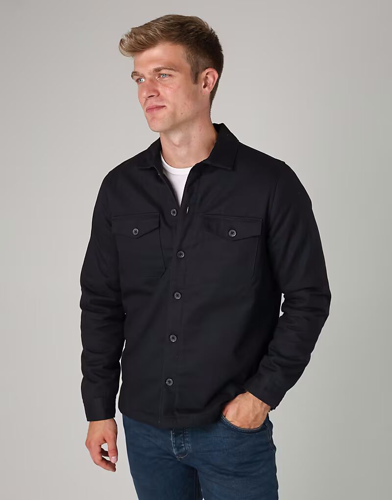 

Хлопковая рубашка на пуговицах в рабочем стиле темно-синего цвета French Connection