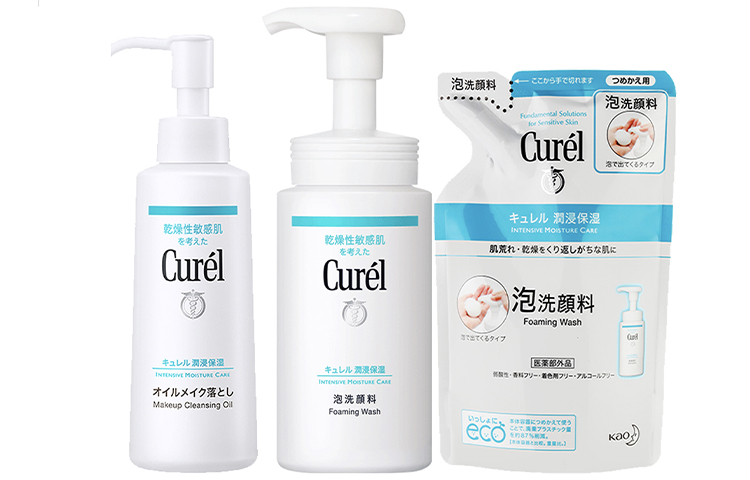 Гель для умывания Curel — KERUN увлажняющее очищающее масло + увлажняющая очищающая пенка + увлажняющий сменный — фото 2