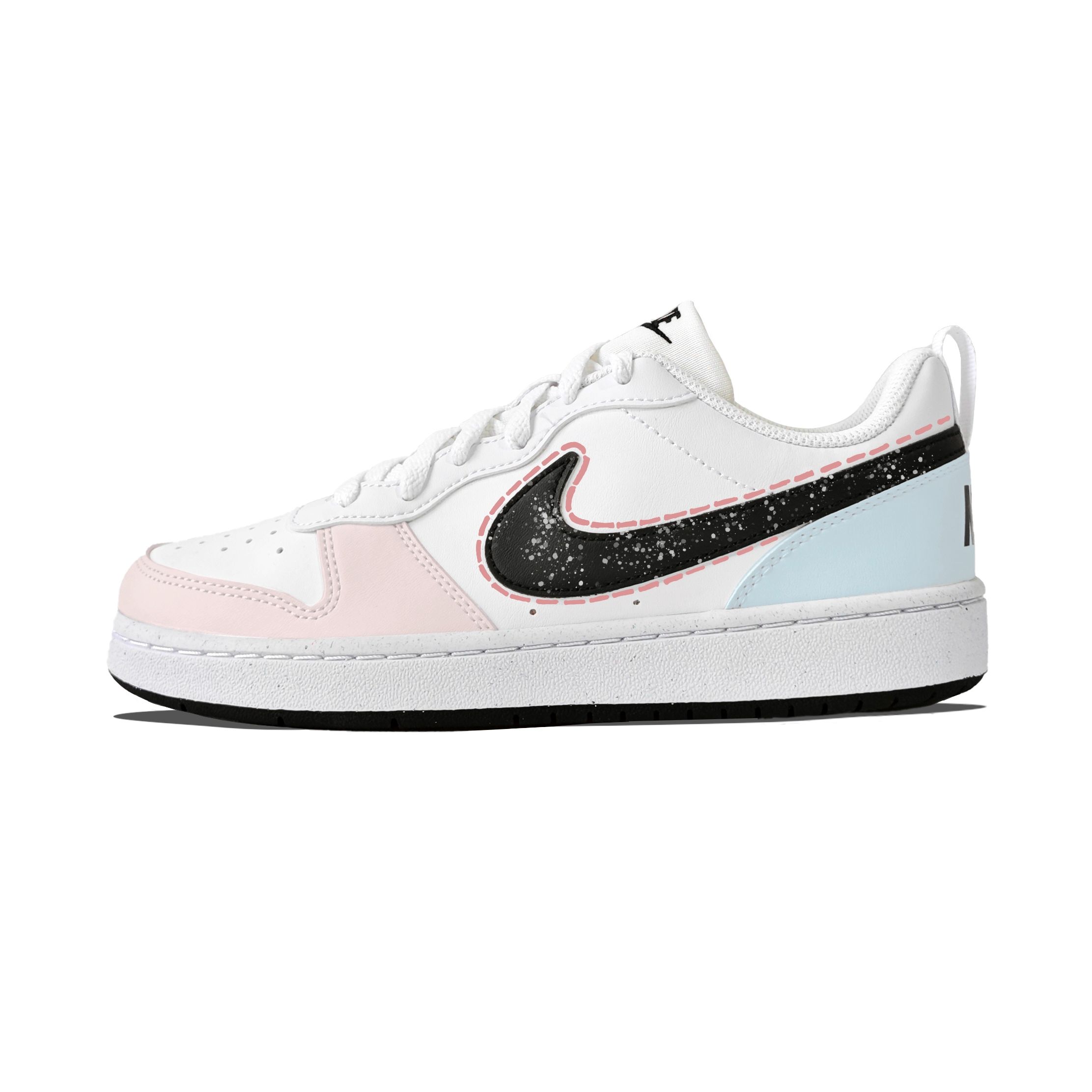 

Nike Детские кроссовки для скейтбординга Court Borough Multicolor Galaxy с низким верхом, устойчивые к истиранию, для подростков