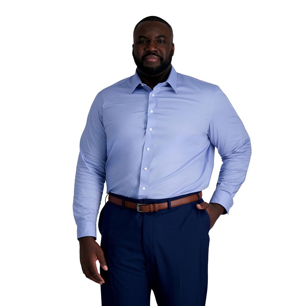 

Классическая рубашка Big & Tall Haggar Premium Comfort, устойчивая к морщинам, цвет Blue Solid