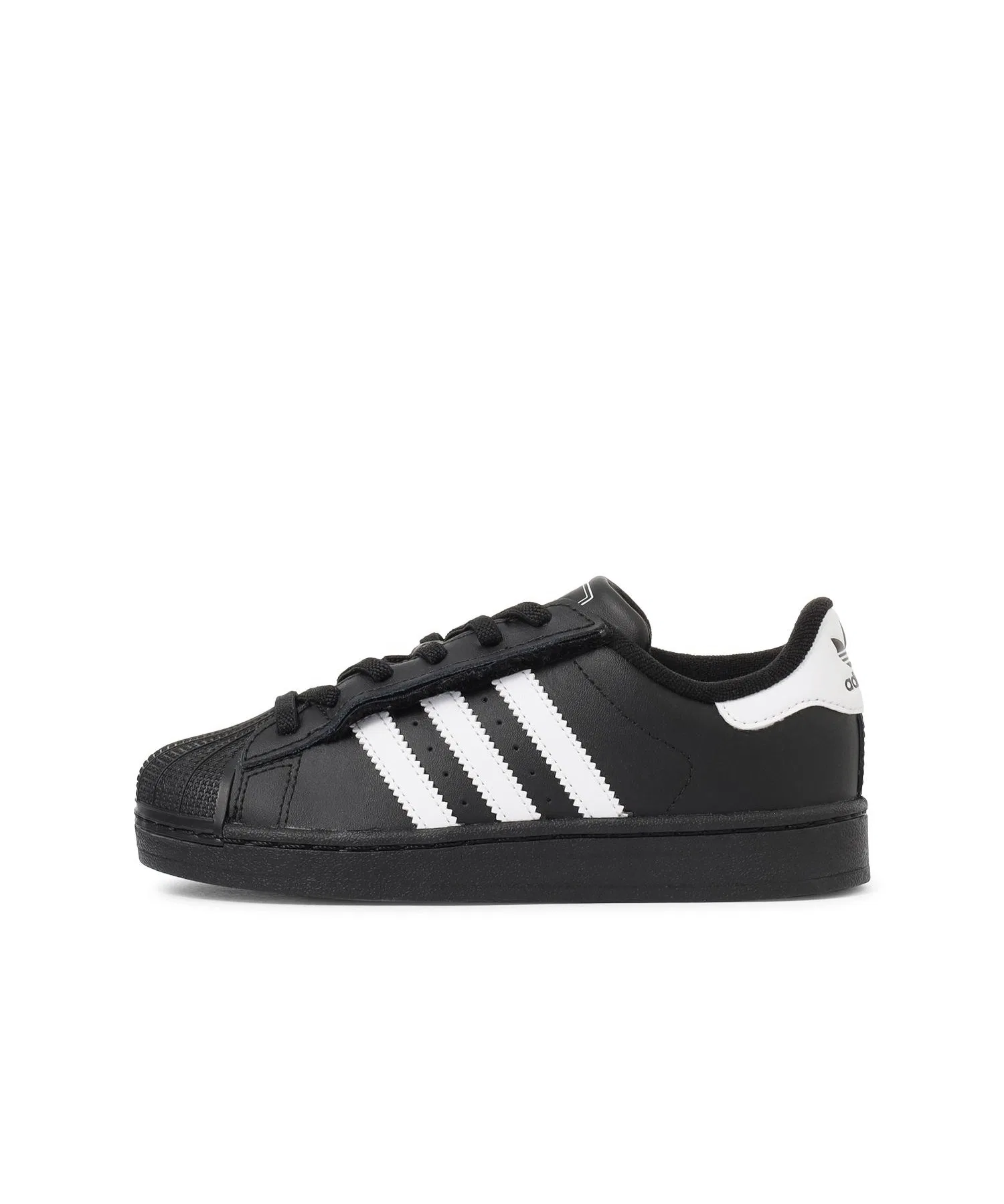 Детские кроссовки adidas SUPERSTAR II CF EL из натуральной кожи чёрные