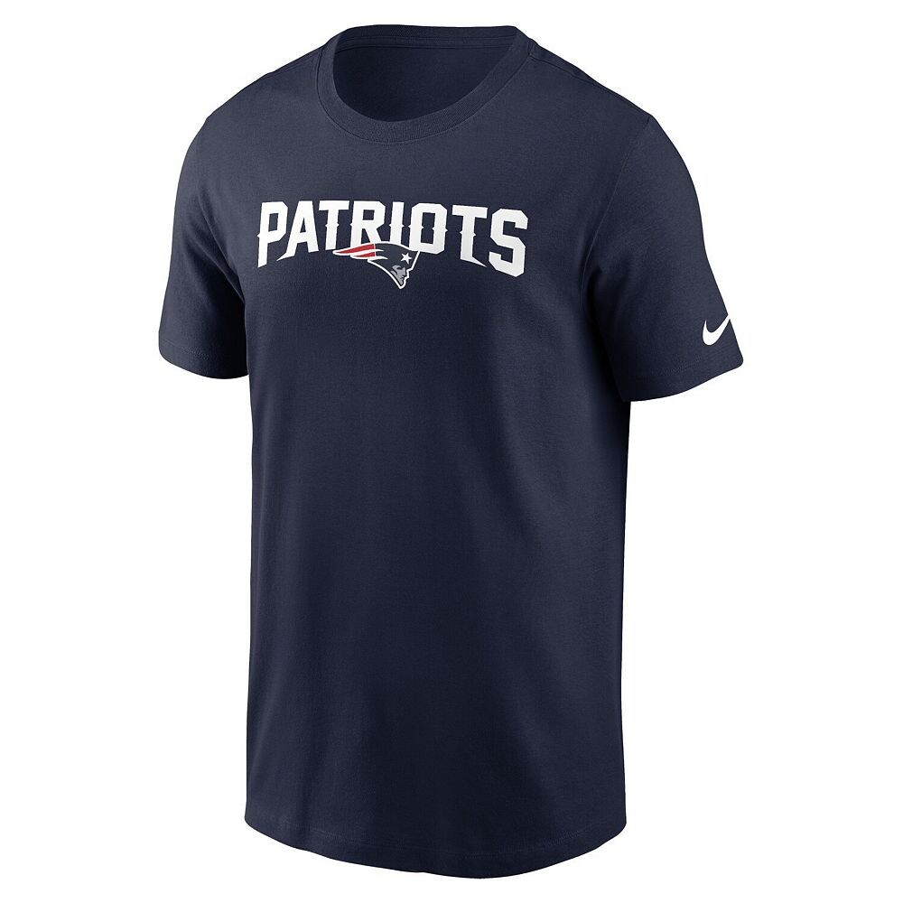 Мужская темно-синяя футболка Nike New England Patriots Primetime Wordmark Essential, цвет Pat Navy — фото 3