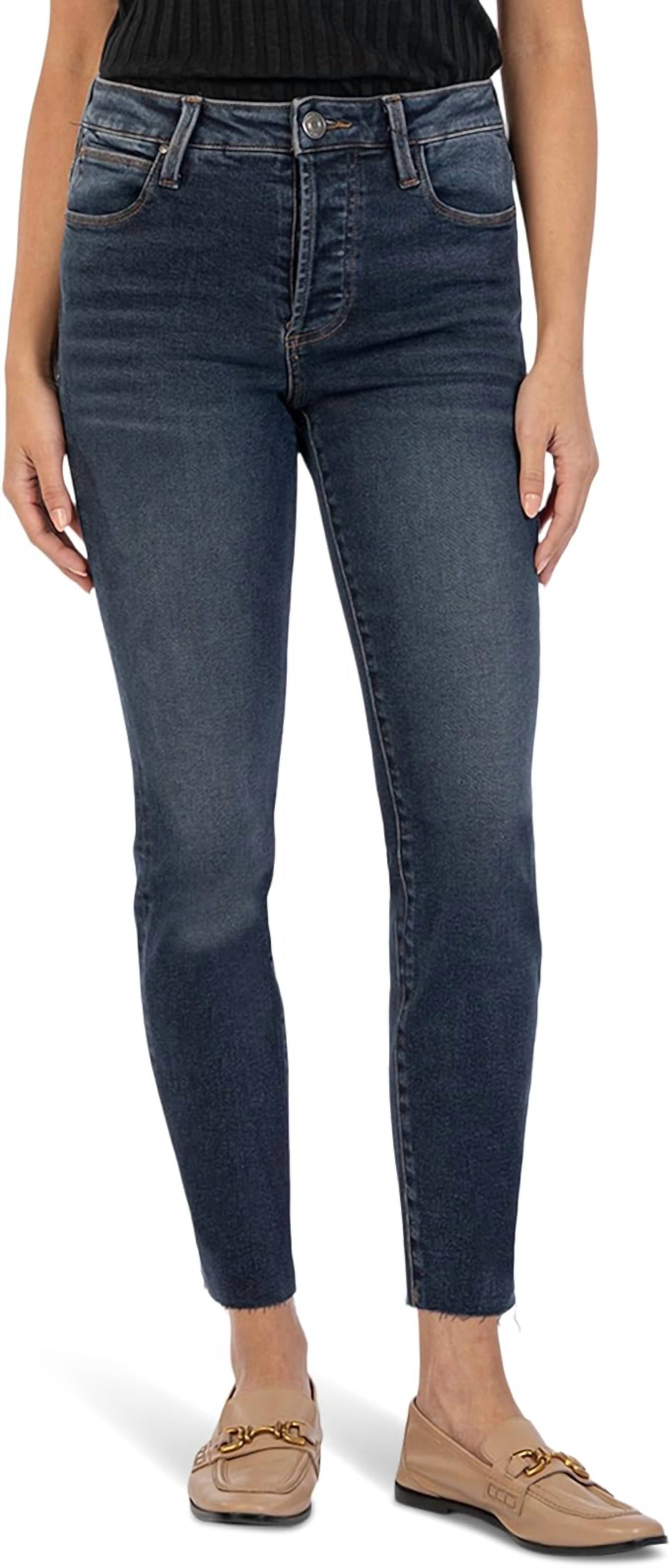 

Джинсы Charlize High Rise Fab Ab Cigarette Leg Raw Hem в максимальной степени стирки KUT FROM THE KLOTH, цвет utmost wash