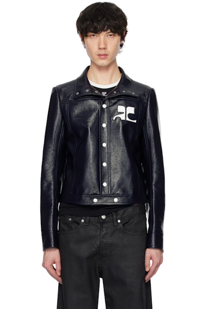 

Виниловая куртка Navy Reedition Courrèges