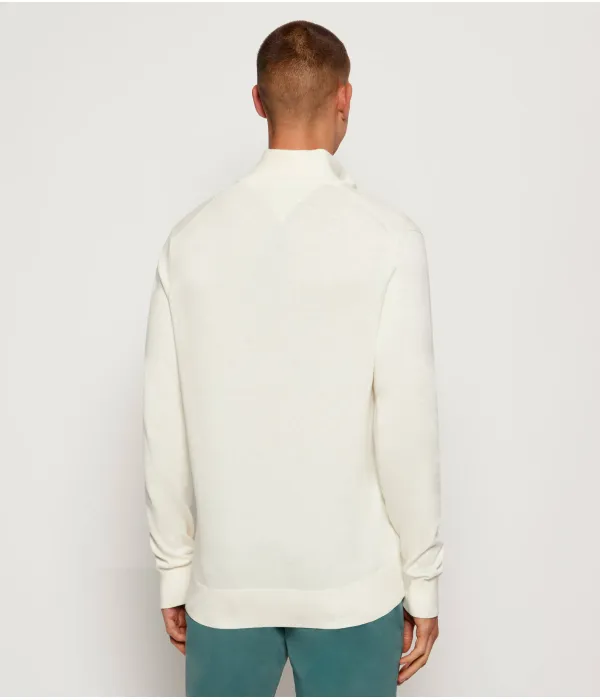 Свитер с имитацией молнии Regular fit Tommy Hilfiger, бежевый — фото 3