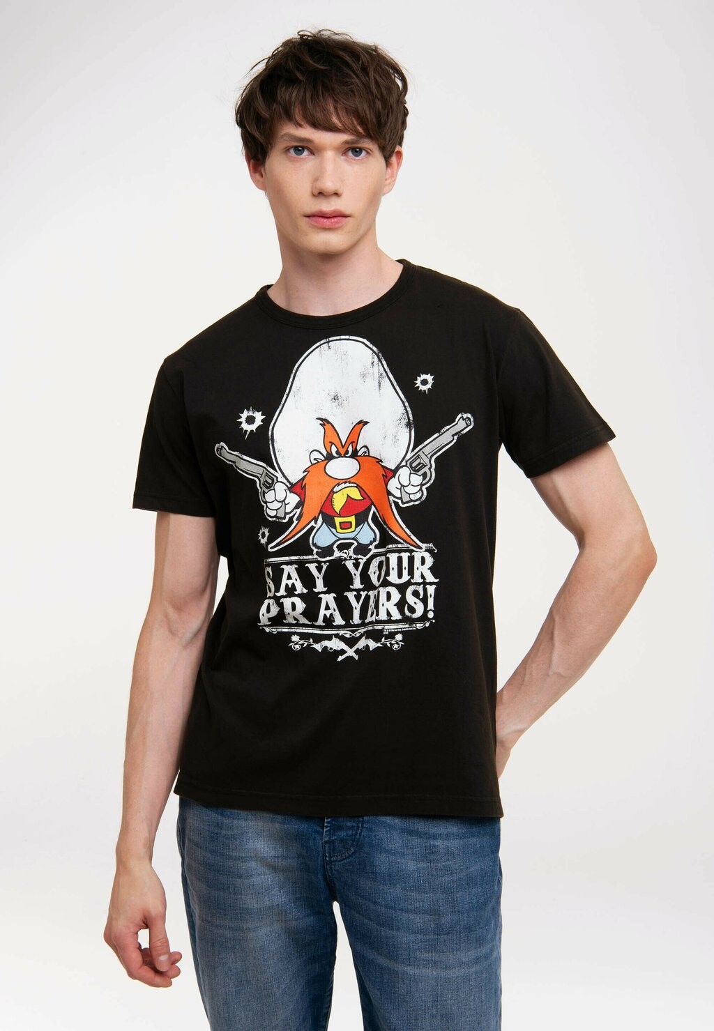 

Футболка с принтом LOONEY TUNES YOSEMITE SAY YOUR PRAYERS LOGOSHIRT, цвет schwarz-braun