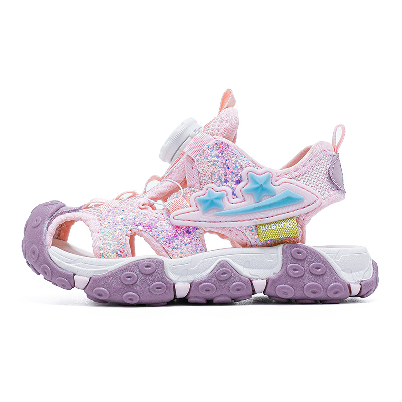 

Дышащий легкий амортизирующий анти-удар низкий топ сандалии kids' BOBDOG, розовый/фиолетовый