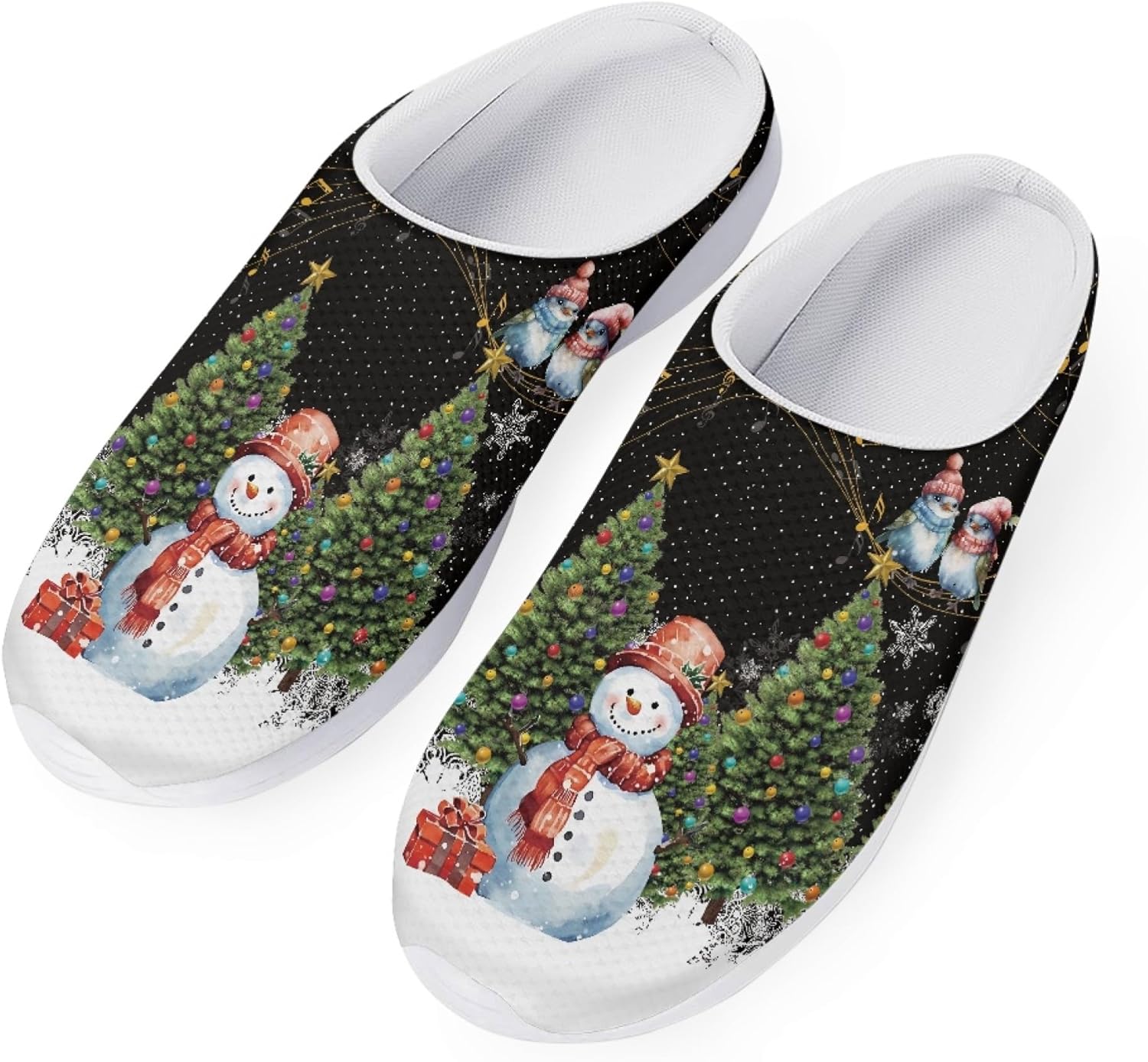 

Сабо Boatee Garden для женщин и мужчин, дышащие, с Сандалиими-мюлями и флагом США, оленями, обувь для дома, Christmas Snowman