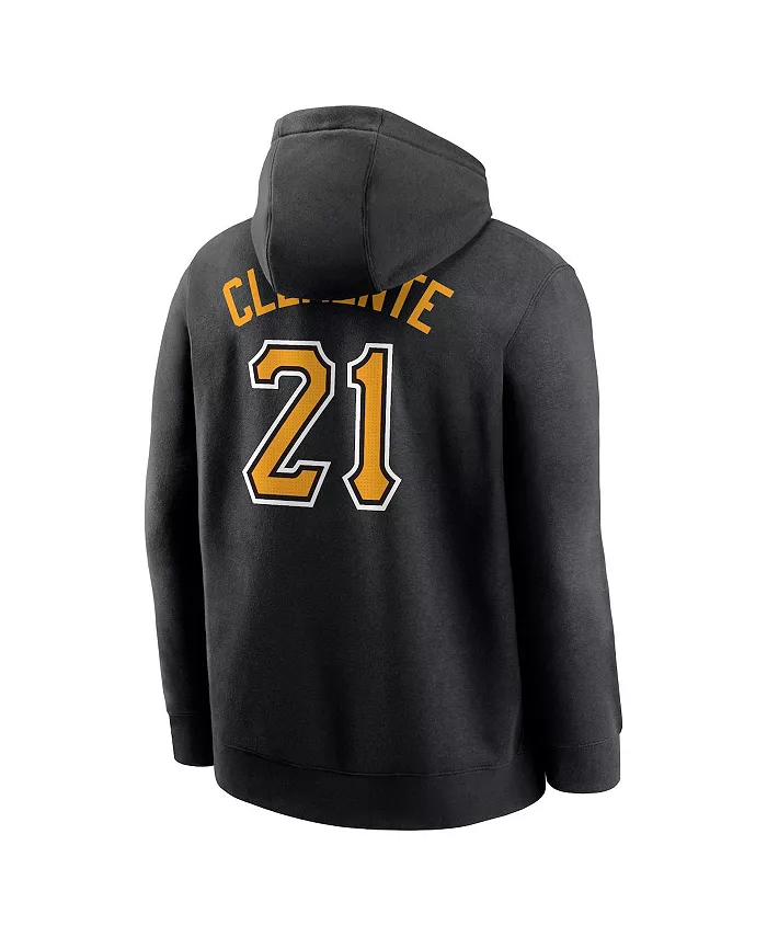 Мужская толстовка с капюшоном Roberto Clemente черная с именем, номером и клубом Pittsburgh Pirates Nike — фото 2