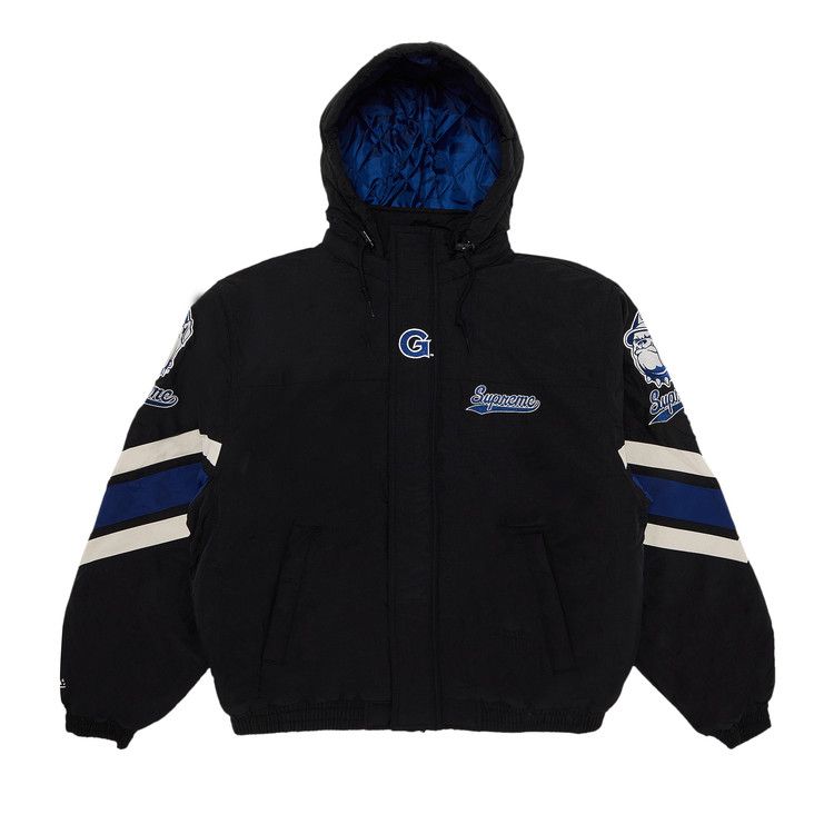

Куртка Supreme x Mitchell & Ness NCAA Hooded Stadium Jacket, Black