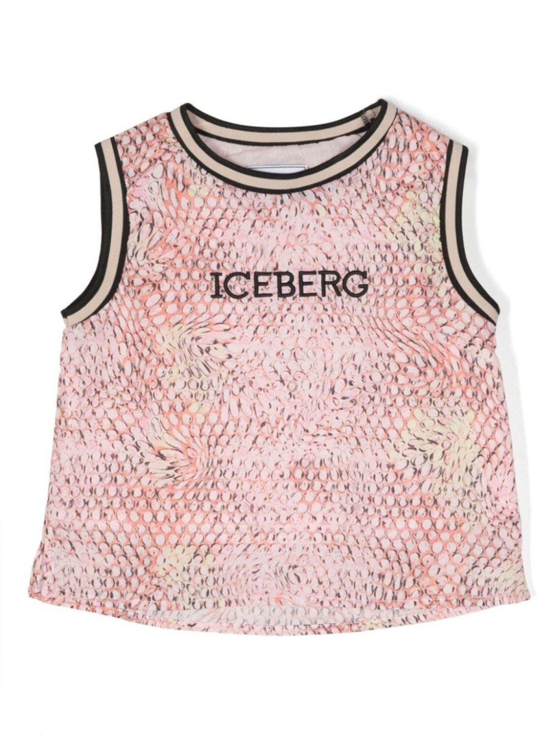 

Хлопковая майка со змеиным принтом Iceberg Kids, розовый