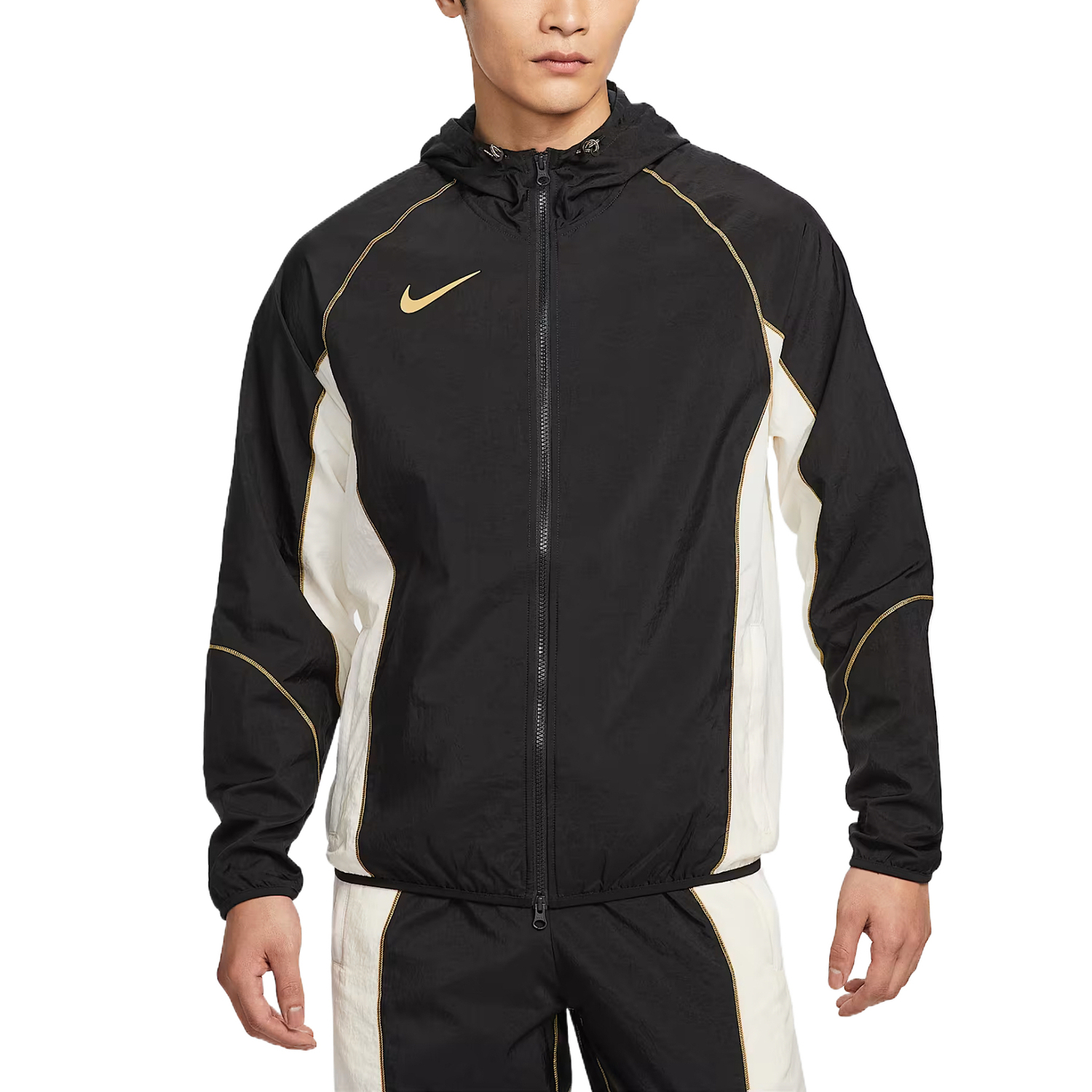 

Nike Мужская водоотталкивающая футбольная куртка с капюшоном, Black