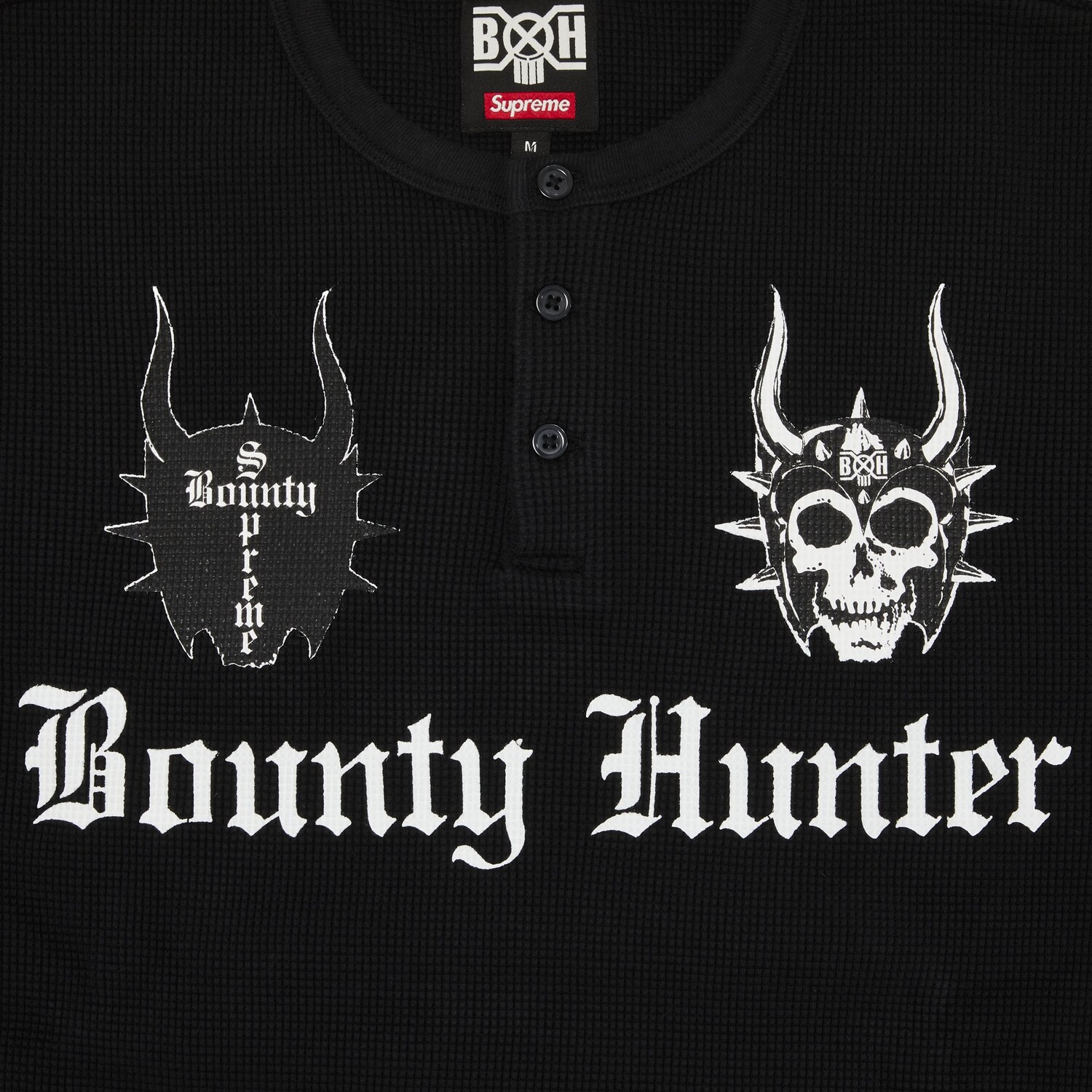 Термальный топ Henley с длинными рукавами Supreme x Bounty Hunter, цвет Черный — фото 3