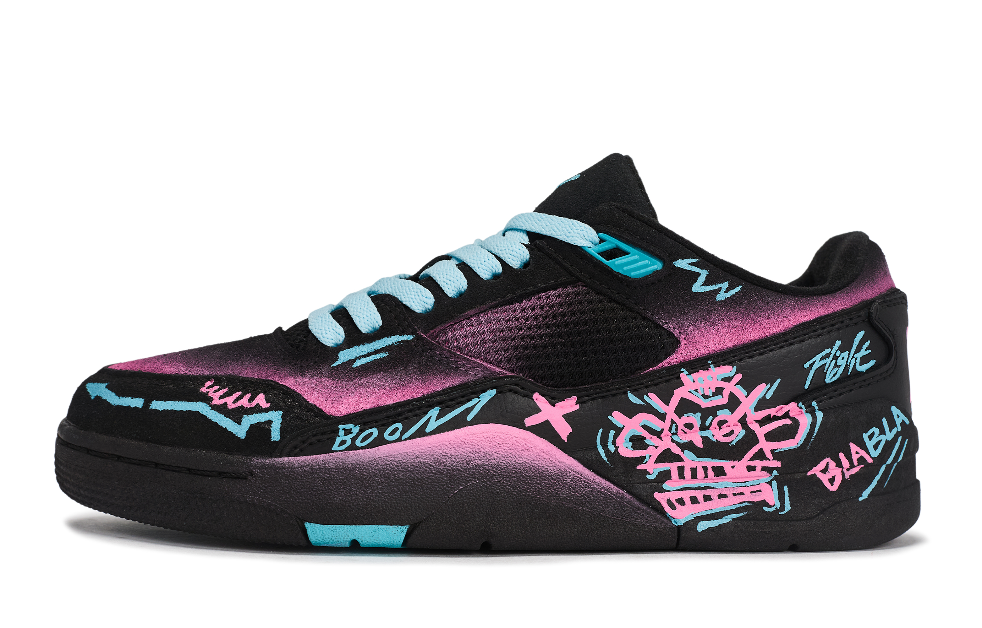 

Jordan Кроссовки FLIGHT COURT Walking Planet, Chaotic Graffiti Low top Vintage Basketball Shoes мужские, черные