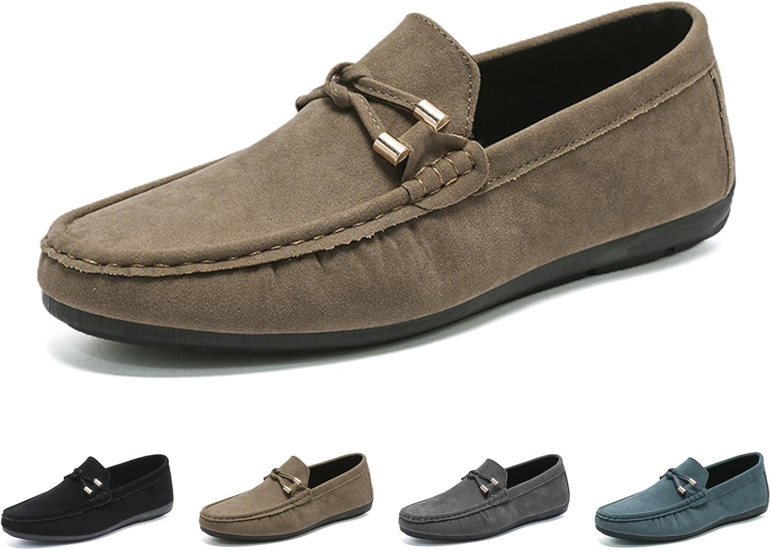

Мужские замшевые мокасины GLBDU, лоферы с монетницей, повседневные, с круглым носком, без шнурков, на плоской подошве, обувь, легкие и удобные, подходящие для делового и повседневного стиля, хаки