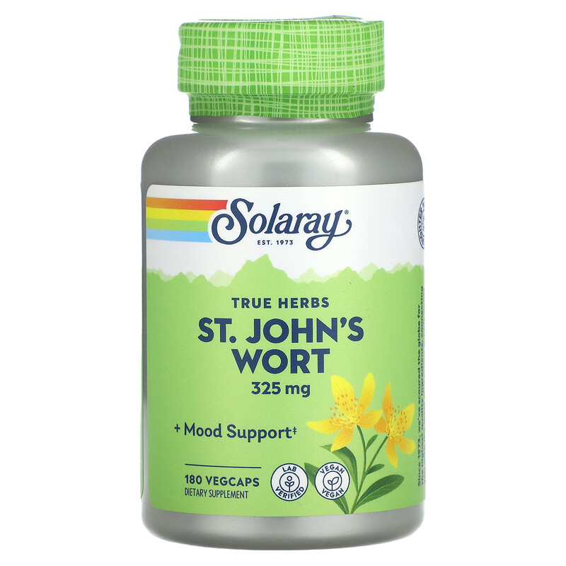 

Solaray, True Herbs, зверобой, 325 мг, 180 капсул