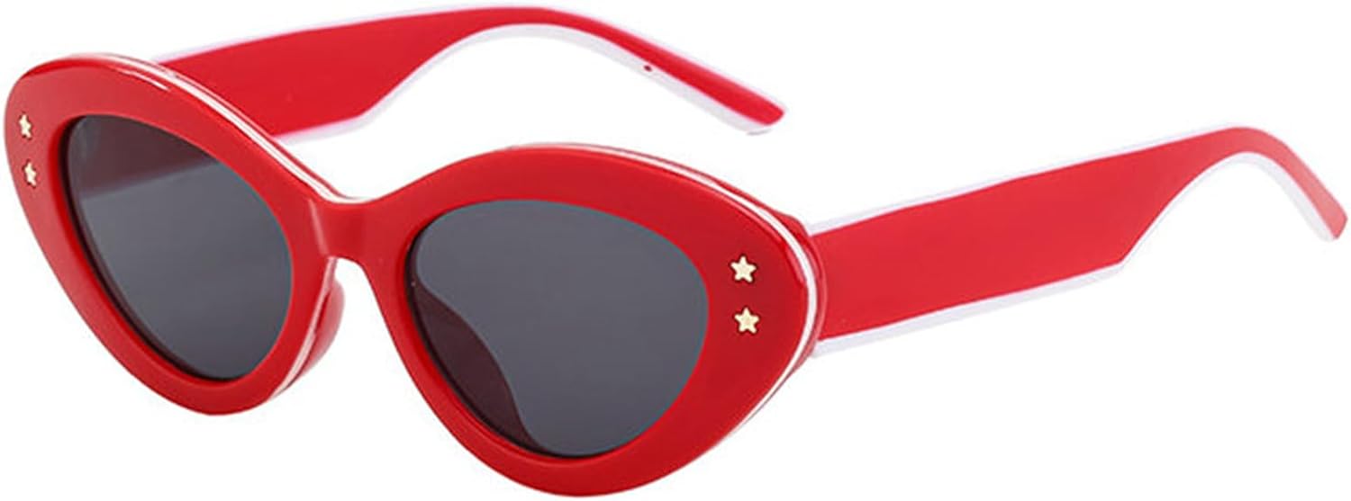 

Солнцезащитные очки Willochra «Кошачий глаз» для женщин, роскошные, милые, модные, для активного отдыха, с заклепками, овальные, для вечеринок, с защитой от УФ-излучения UV400, C6