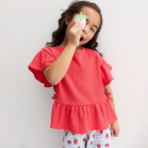 Детский комплект из кофточки с баской и брюк Jumping Beans, Blue Picnic Berry — фото 2