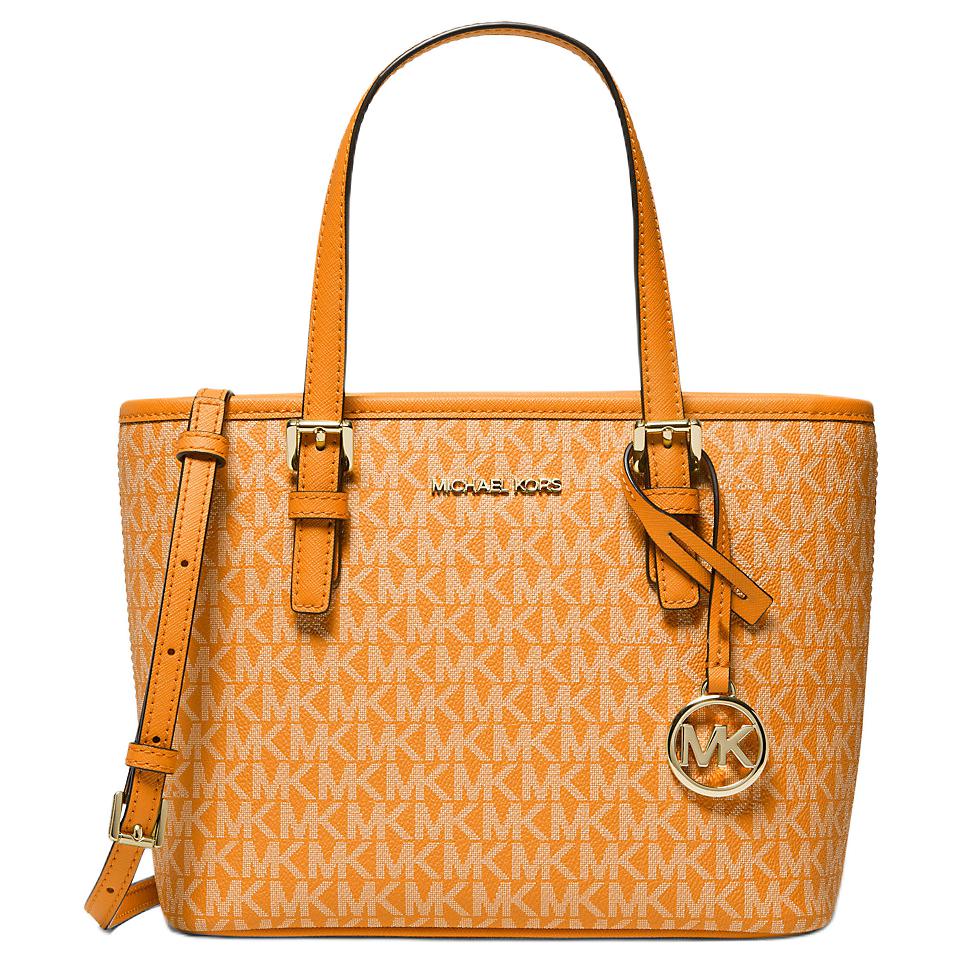 

MICHAEL KORS Дорожная сумка через плечо из кожи и ткани с монограммой