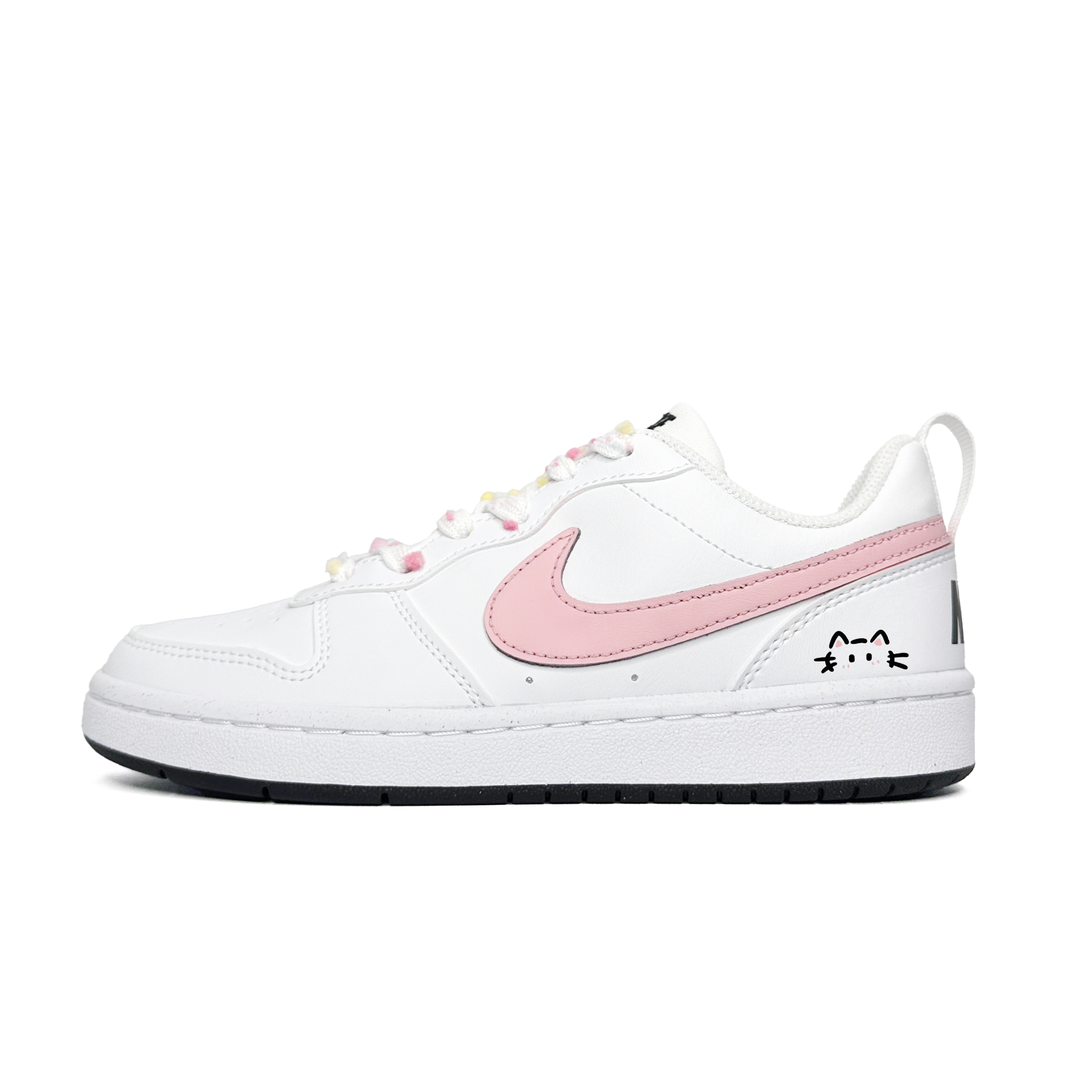 

Nike Court Borough Cute Pink Kitten Low top Детские скейтбординг кроссовки Pink