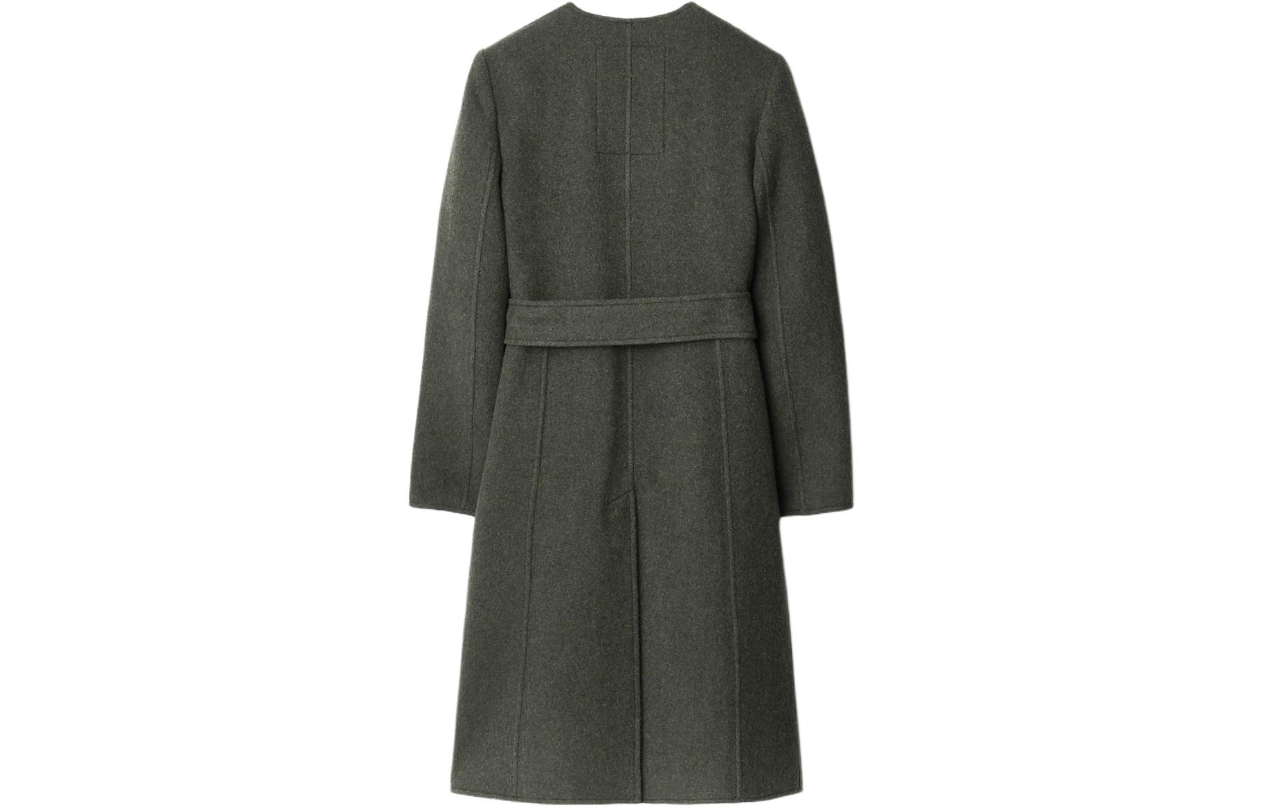 Пальто Burberry, однобортное, оливково-зеленый — фото 3