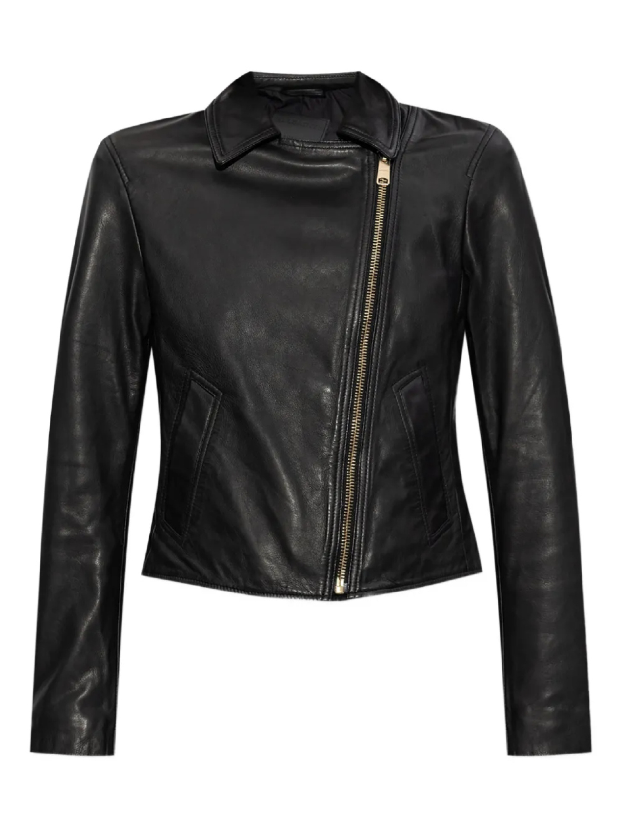 

Кожаная куртка AllSaints Vela с асимметричной молнией, черный
