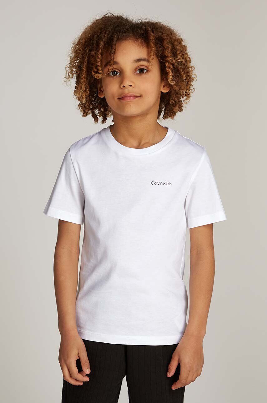 

Детская хлопковая футболка Calvin Klein Jeans, белый