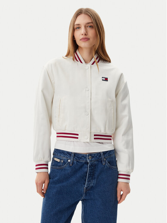 

Куртка-Бомбер стандартный крой Satin Coach DW0DW20229 Tommy Jeans, белый