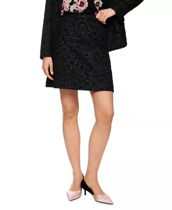 

Короткая юбка с цветочным узором Marc Cain, черный