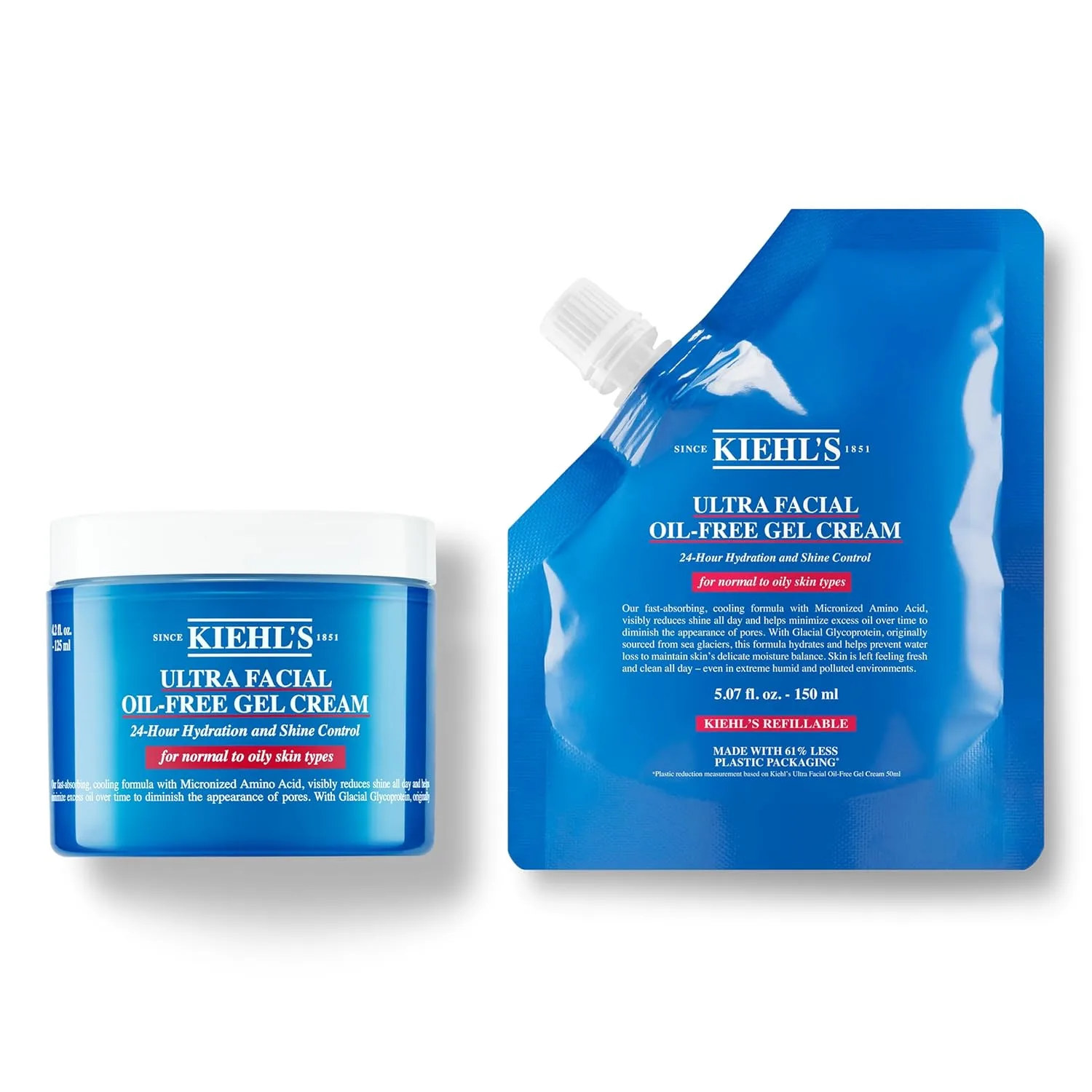 Kiehl's Ultra Facial Oil-Free Moisturizer, гель-крем для нормальной и жирной кожи, уменьшает жирный блеск, увлажняет 24 часа, сужает поры, некомедогенный набор