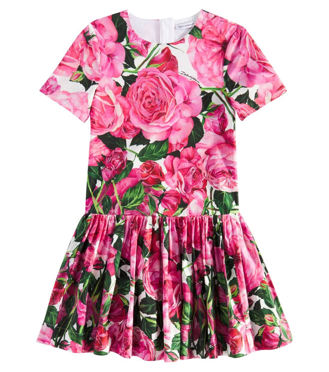 

Платье из хлопкового поплина Dolce&Gabbana Kids, цвет rose fdo.bianco