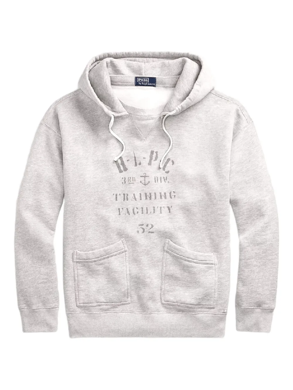 

Худи с принтом и шнурком Polo Ralph Lauren, серый