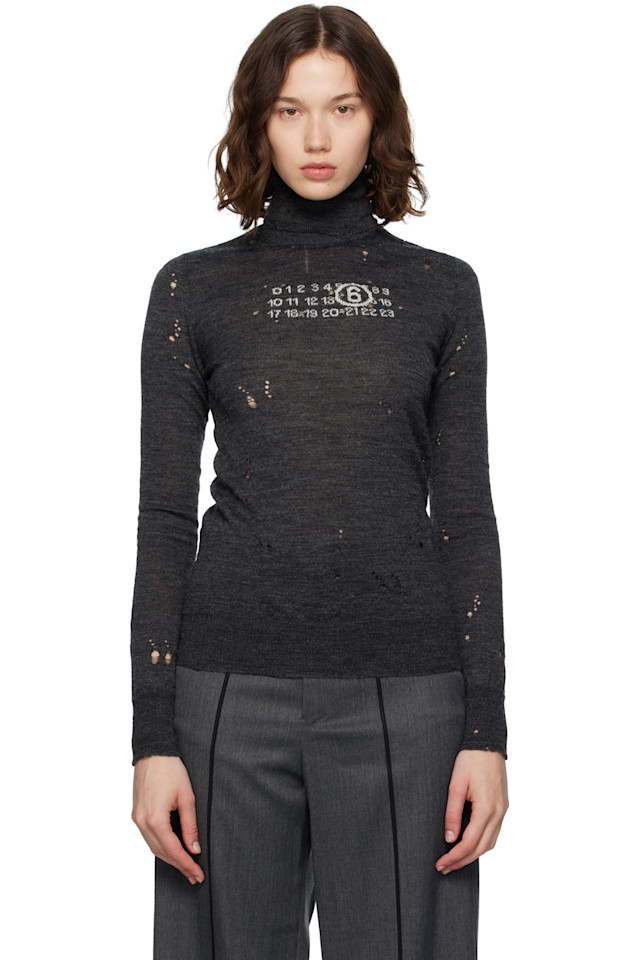 

Шерстяной водолазка Mm6 Maison Margiela, серый