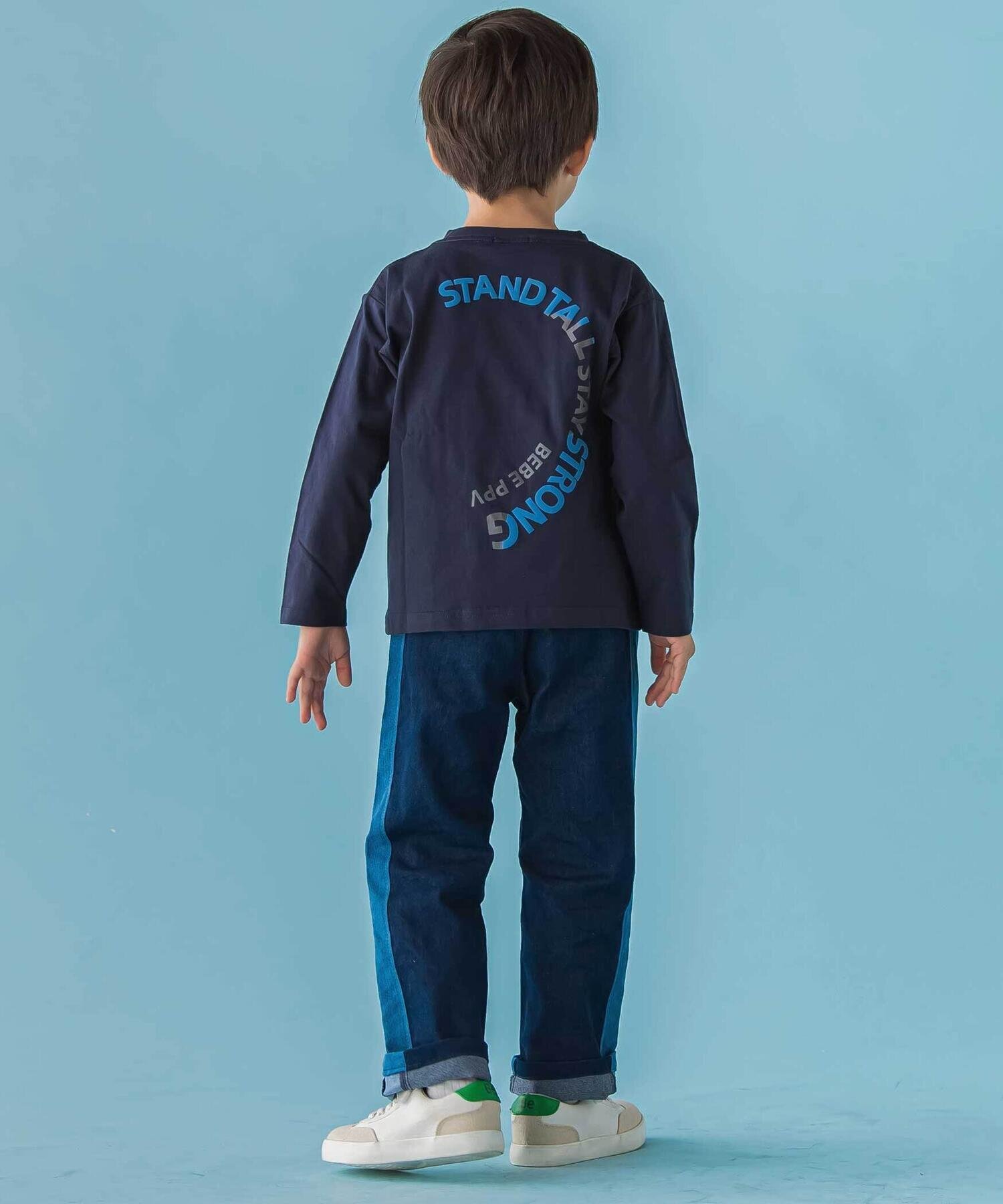 Джинсы из эластичного денима с цветовыми блоками (95-150 см) BeBe Petits Pois Vert, Navy — фото 4