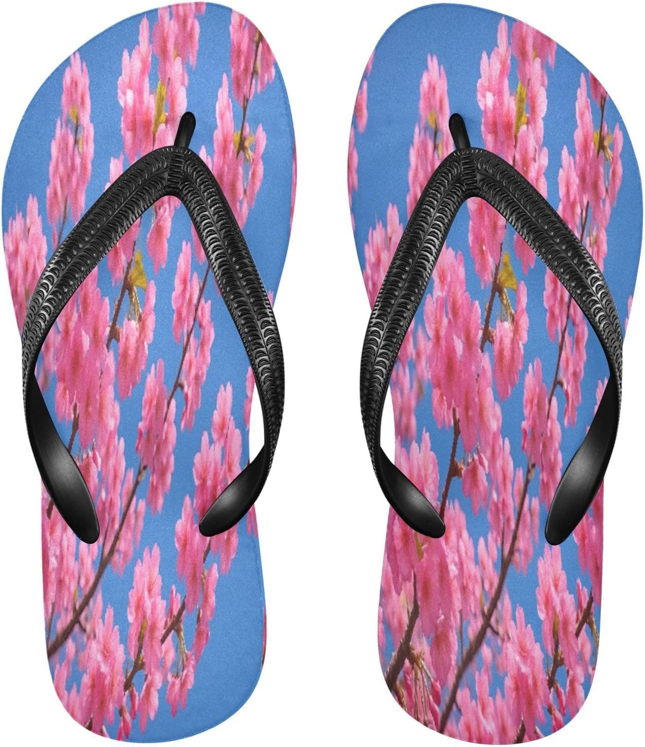 

Вьетнамки с веткой сакуры, синие, пляжный душ, резиновые нескользящие летние шлепанцы для женщин и мужчин для ходьбы Sinestour