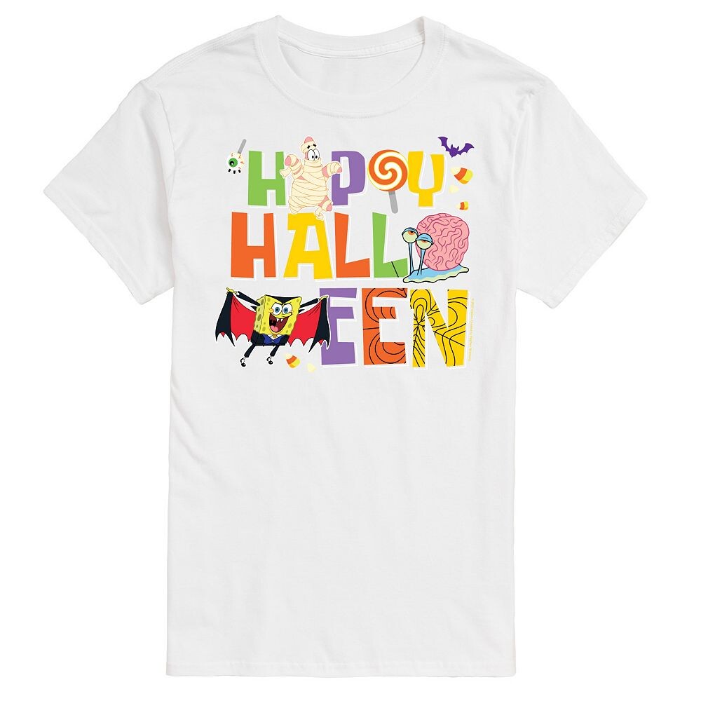 

Футболка с рисунком Big & Tall Spongebob Happy Halloween Nickelodeon, белый