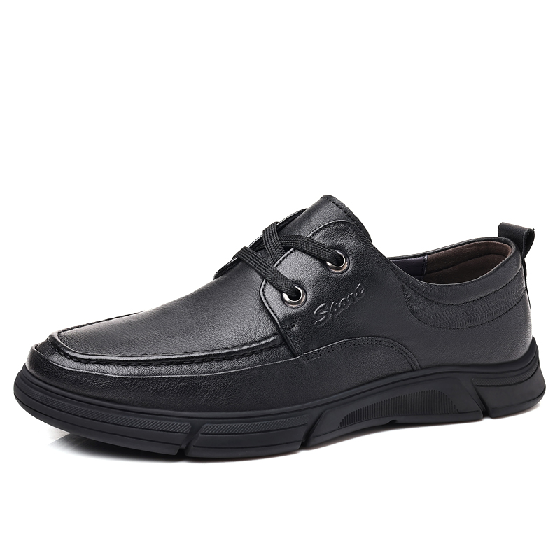 

Повседневные кожаные туфли мужские низкие черные Romon