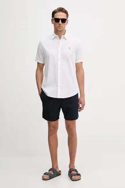 Шорты с добавлением льна LINEN DECK U.S. Polo Assn, синий — фото 2